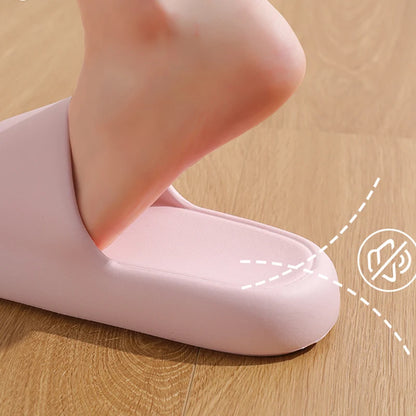 Unisex Non Slip Bathroom Home Slippers Soft Sole EVA Pillow Slides Summer Flat Beach Sandals Woman Thick Platform Cloud Slippers