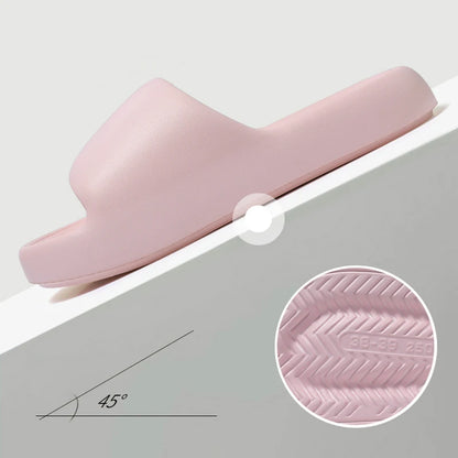 Unisex Non Slip Bathroom Home Slippers Soft Sole EVA Pillow Slides Summer Flat Beach Sandals Woman Thick Platform Cloud Slippers